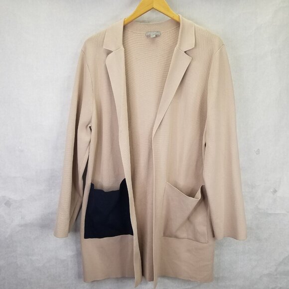 COS Jackets & Blazers - COS Open Cardigan Blazer Women's M Beige Tan Long Knit Jacket Minimalist Lagum